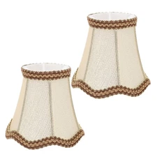2 Pcs Clip on Bulb Lamp Shade Cloth Fabric Lampshade Chandelier Shades