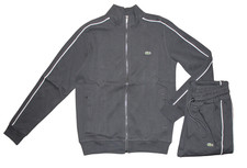 LACOSTE MEN TRACKSUIT SET IN DARK GRAY COLOR FULL ZIP JACKET AND PANTS size L