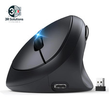 Ergonomic Vertical Wireless Mouse for Small Hands, Rechargeable, Mute Click