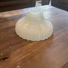 Vintage Milk Glass Ribbed Clam Broth Pattern Lamp or Light Fixture Shade - 7”