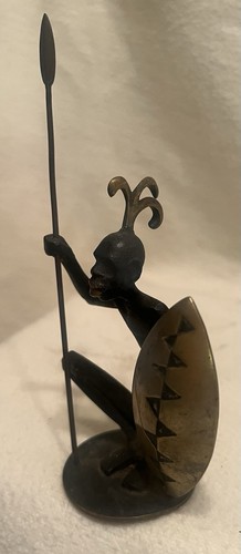Vintage Karl Weiler Bronze Afrikanischer Krieger Pforzheim Figur unbeschriftet - Bild 3 von 8