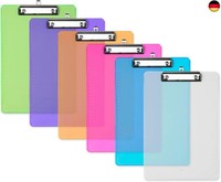 Klemmbrett, A4, Kunststoff, Transparent, A4-Klemmbrett, 6 Farben, Papierhalter,