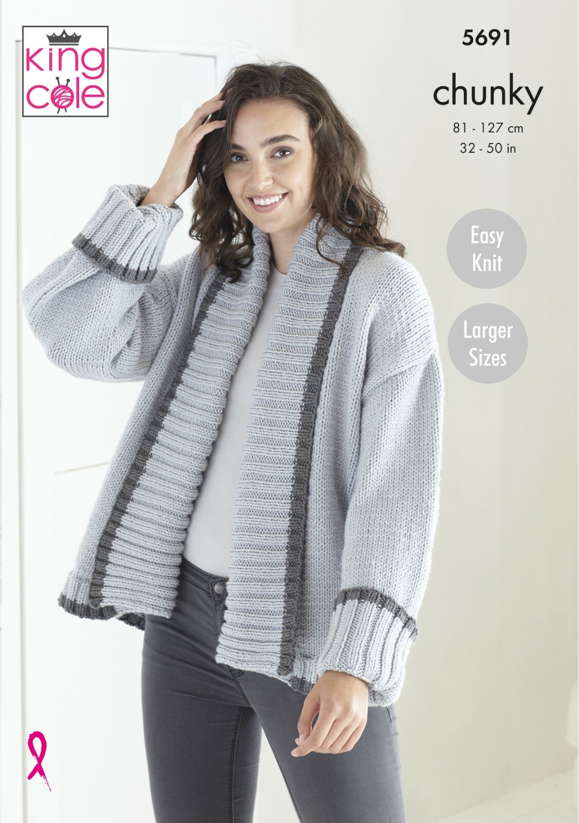 King Cole knitting pattern  5691 to knit cardigans in chunky
