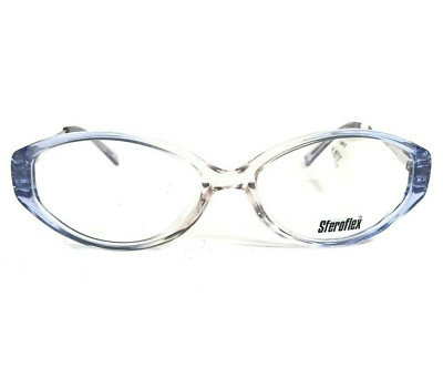 Sferoflex Eyeglasses Frames 1523 C172 Blue Clear Silver Round Full Rim 51-15-130