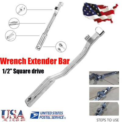 Universal Spanner Extension Tool Wrench Extender Bar Set 1/2'' Square Drive New