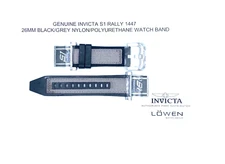 Authentic Invicta S1 Rally 1447 Black/GrEy Nylon/Polyurethane 26mm Watch Band