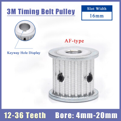 3M Zahnriemenscheibe 12T-36T AF Typ Synchronrad Bohrung 4mm-20mm Breite 16mm