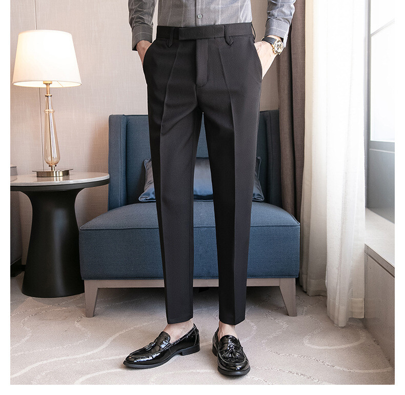 New Formal Business Suit Pants for Men Tapered Long Trousers Spring