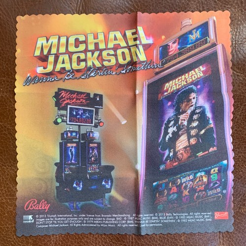 2013 Michael Jackson BALLY Casino Brillenputztuch Spielautomat NEU RAR