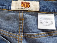 Route 66 Blue Denim Light Wash Short Classic Skirt Western Logo Buttons 11/12