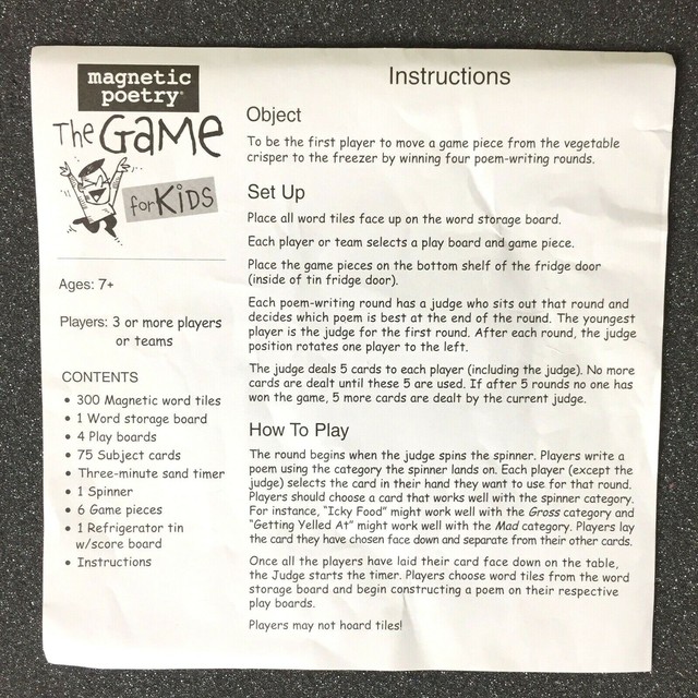 Magpo Poetry Game for Kids Complete Creative Travel Wordplay