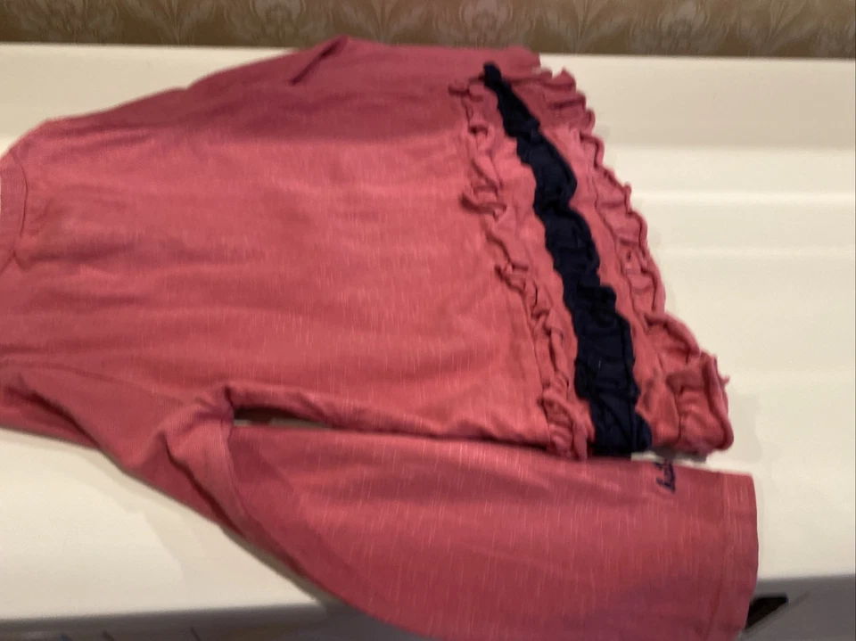 Топ для девочки Hatley размер 4 с длинным рукавом розовый и черный собачий с оборками с длинным рукавом - Изображение 4 из 4