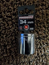 Massive 34mm 1/2" - Chrome Powerbuilt - Shallow Socket - 12point - #642026M