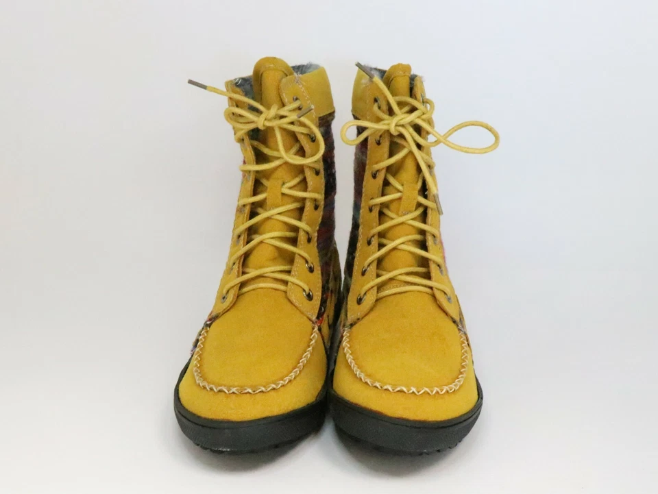 Botas Bumper Mujer Talla 7 Amarillo Marrón Oscuro Gamuza Tobillo Western  Foto 2 de 4