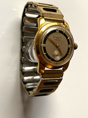 Dugena Festa - seltenes Design - antike  Herrenuhr - Handaufzug - Werk läuft