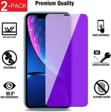 2PCS Anti-Blue Light Glass Screen Protector For iPhone 17 16 15 14 13 12 Pro Max