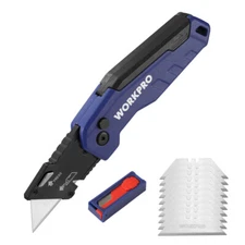 WORKPRO Folding Utility Knife Razor Knife for Cartons Cardboard Boxes 13 Blades