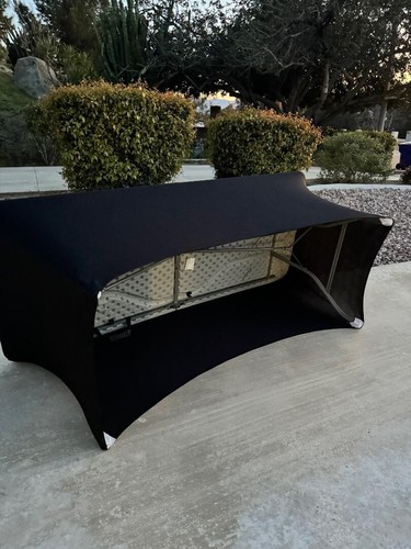 6ft Spandex Stretch (Rectangular) Table Covers "BLACK" Party Wedding (PICK QTY) - Picture 4 of 5