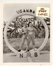 Vintage 1950's 8 x 10 UGANDA EQUATOR MARKER Sharp Couple NE-EQ-5 Movie Still ??