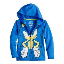 Sz 4-12 Sonic the Hedgehog Costume Hoodie Jacket Zip Boys Girls Kids Christmas