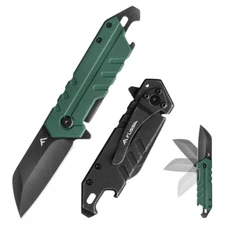 FLISSA 4" Folding Knife Multi-purpose Folding Pocket Knife Dual Craftsman Handle