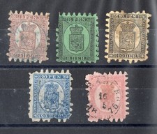 FINLANDE SERIE DE 5 TIMBRES OBLITERES N°5/9 Cote: 880,00€  