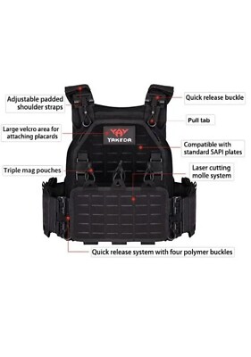 YAKEDA Gilet tactique ilitaire pour hoe en nylon 1000D à libération