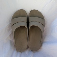 Oofos Ooahh Women's Size 9 Recovery Slip On Slide Sandals Beige