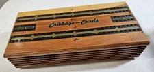 Wooden Cribbage Board Game with Card/Peg Storage Handmade Redwood CA Cedar