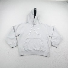 Nike Hoodie Mens Small Gray Fleece Heavyweight Pullover Sweatshirt Swoosh Warmup