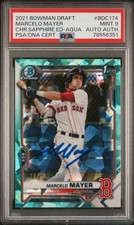 Marcelo Mayer 2021 Bowman Draft 1st Chrome Sapphire AQUA Auto /20 PSA 9 🔥POP 1