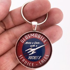 Vintage GM Olds Rocket 8 Oldsmobile Service and Sales Sign Keychain Reproduction