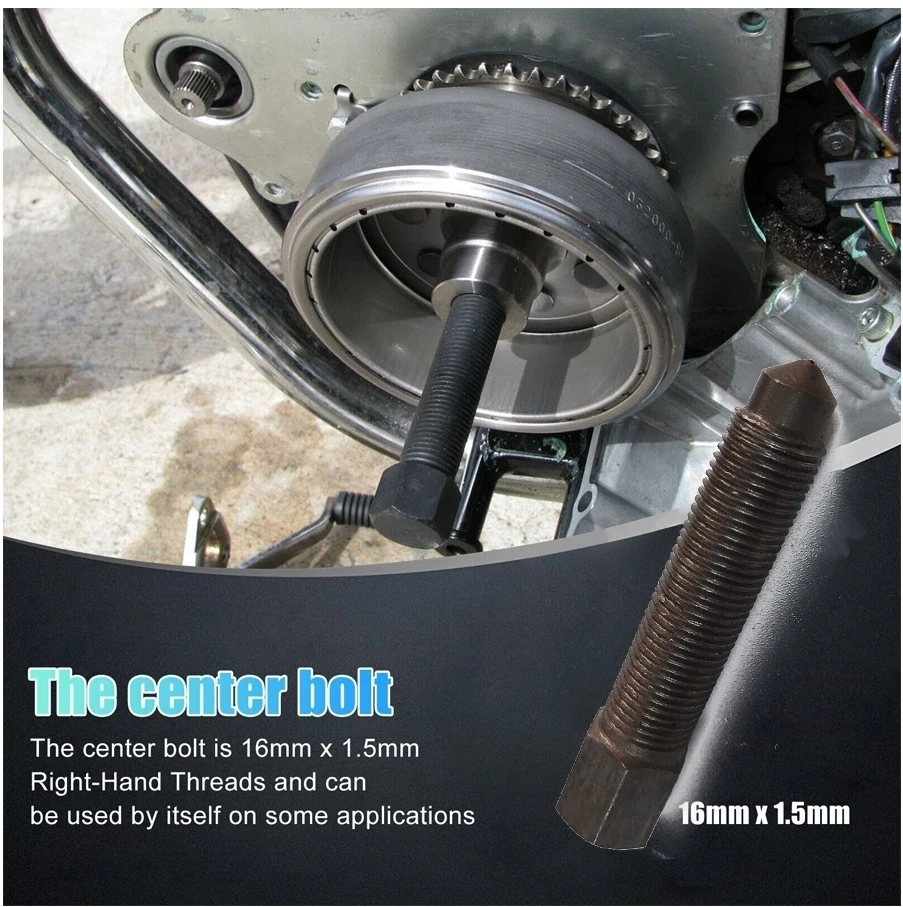 27mm 28mm 16mm Motorcycle Flywheel Puller Magneto Stator Engine Repair Tool 3Way Foto 4 de 4