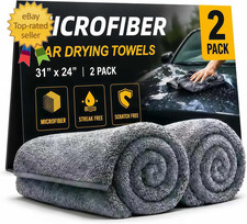 2 Pack Professional Large Microfiber Car Drying Towels 31" X 24" , Microfiber T