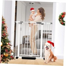 41" Tall Safety Pet Gate,Adjustable 29.92"-43.71" Wide,No 29.92"-43.71"W White