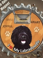 I    My Labradoodle  Black Dog Magnet, Coaster,  Bottle Opener BRAND NEW