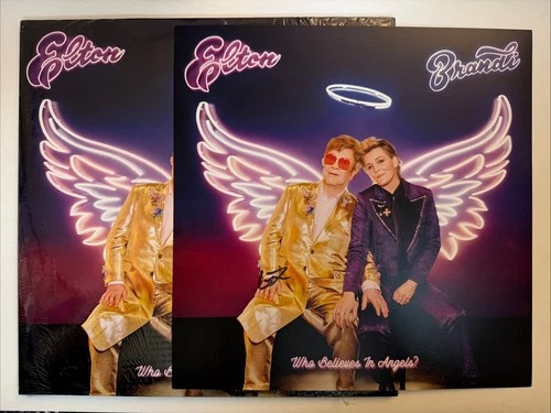 Elton John Who Believes In Angels? Neon Purple Vinyl And Signed Card