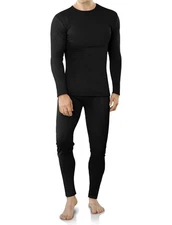 Mens Fleece Lined Thermal Underwear Set - Long Johns, Soft Base Layer
