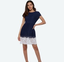 NWT NEW Size 2 Tommy Hilfiger Sailor Navy Blue White Eyelet Lace Tie Dress