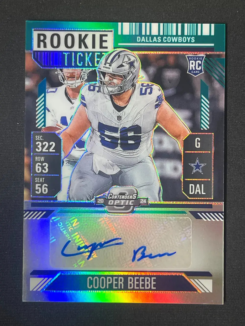Cooper Beebe Panini Contenders Optic #183 Autograph-Teal