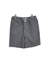 Janie And Jack Boys Navy Blue Gingham Plaid Shorts Poplin Pull On Cotton Sz 7