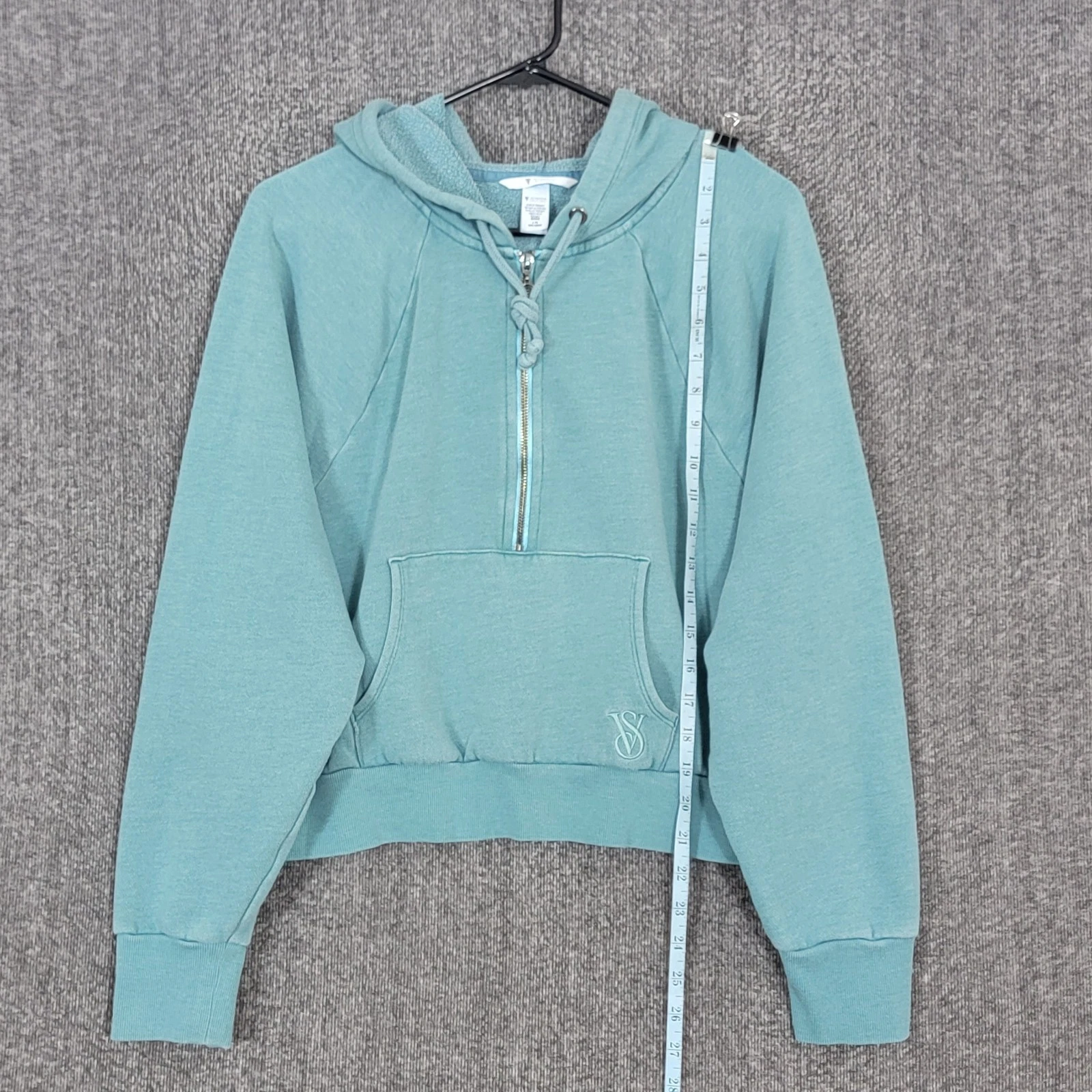 UNDERCOVER Felpa con cappuccio Victoria’s Secret On Point donna grande turchese ritagliata manica lunga