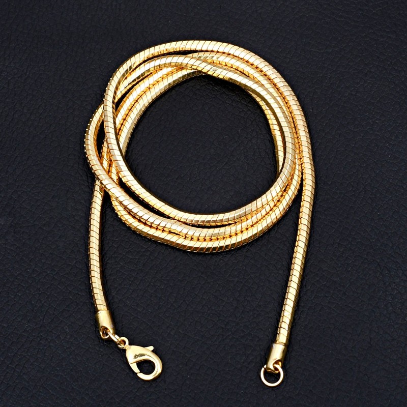 18 Carat Gold Plated Handmade Link 24" Chain Necklace Jewelry Unisex ANN 862