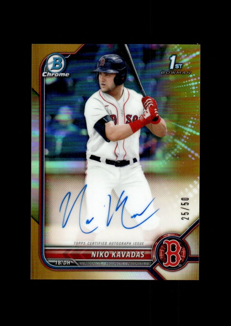 2022 Bowman Chrome: Niko Kavadas 1st Gold Ref Auto /50 RC NM-MT OR BETTER