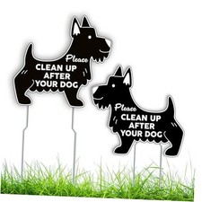 2 PC Clean Up After Your Dog Signs, 11x10 DS Coroplast No Pooping Dog Signs