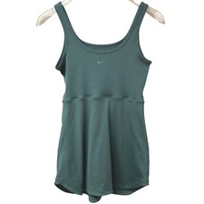 Nike One Dri-FIT Women's Ribbed Training Dress Teal Green FQ7865-361 Medium NWT