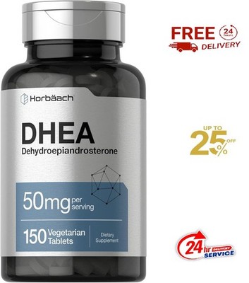 DHEA 50mg | 150 Capsules | Non-GMO, Gluten Free Supplement | by Horbaach