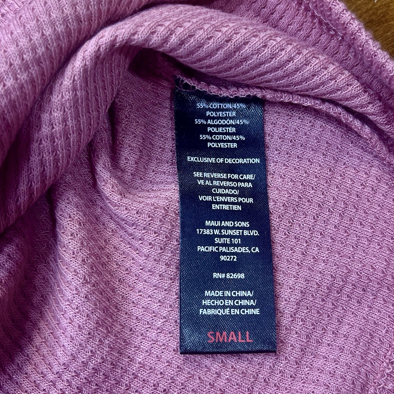 MAUI AND SONS Pullover Thermal Waffle Henley Pullover Surfer Beach Rose Small image 6
