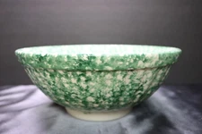 Vintage Roma Green Sponge 10 " Large Serving Bowl Ribbed Italy New York