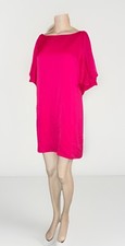 NWT 350 MILLY NY Silk Stretch Shift Dress Draped Sleeve Vibrant Pink sz 10